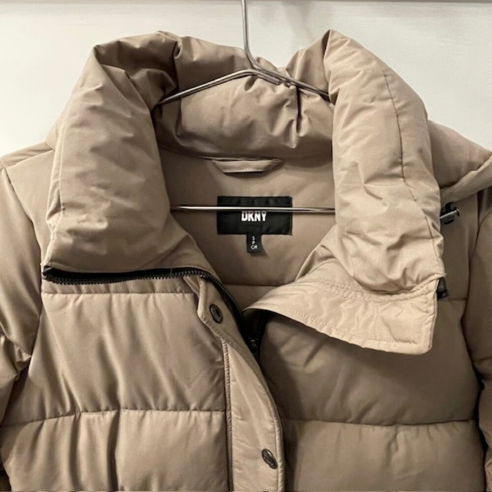 DKNY Tan Puffer Jacket - Picture 2 of 12